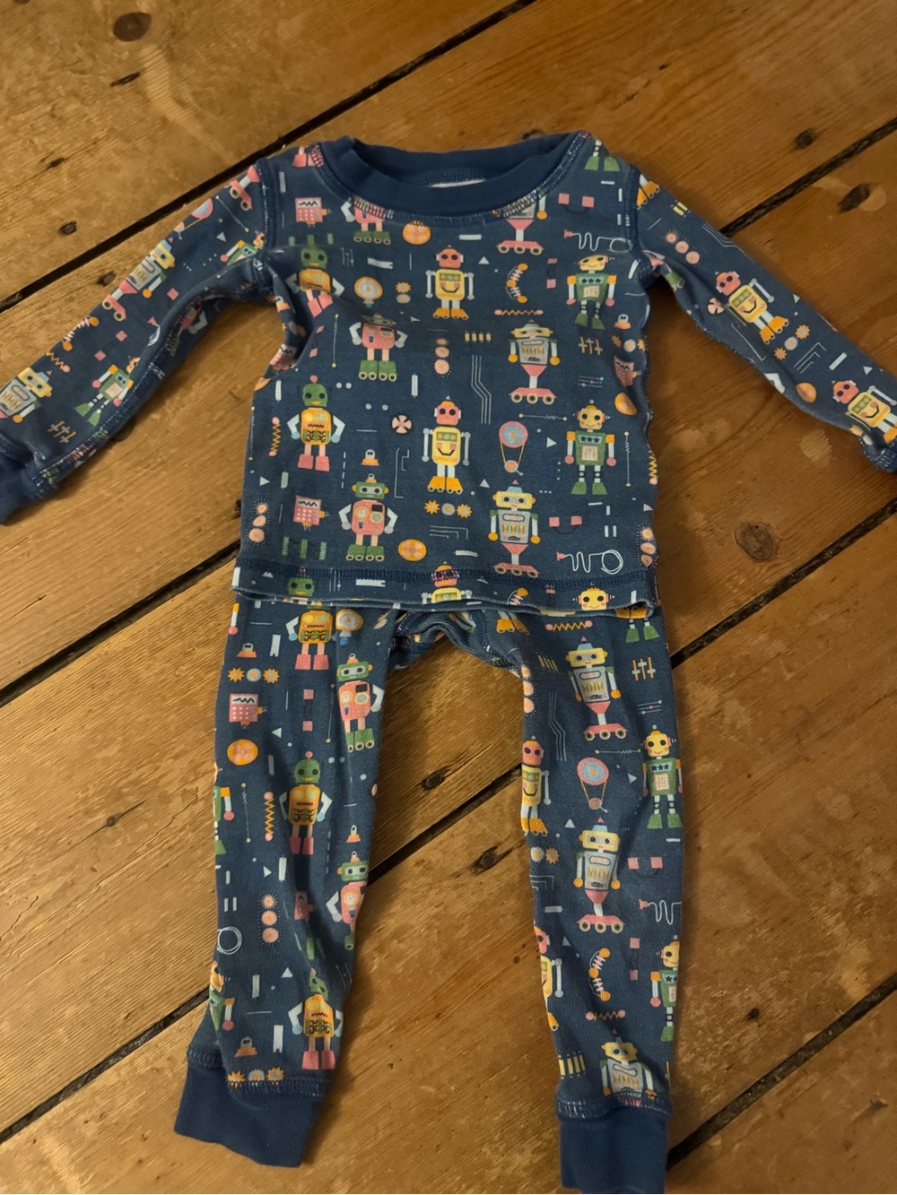 Children's Navy Robot Print Pajama Set